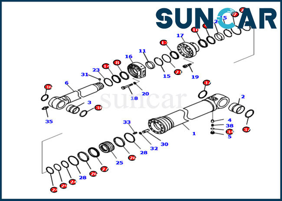 721-98-04340 máquina escavadora Cylinder Replacement Kits de Kit For PC290LCI-11 KOMATSU do reparo do selo do braço