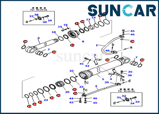 Crescimento de KOMATSU 721-98-04330 que sela o reparo PC290LCI-11 Kit Hydraulic Cylinder de Kit For 7219804330