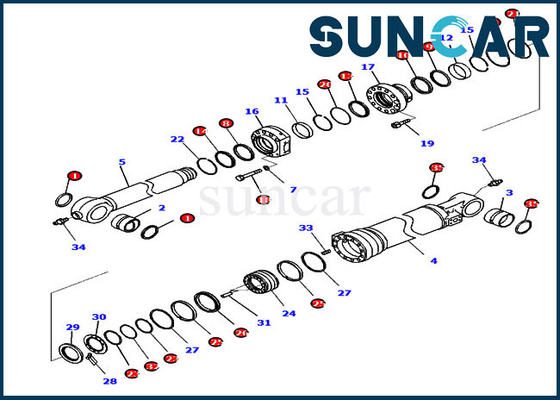 721-98-04350 jogo do serviço da substituição de Kit Wear Resistance PC290LCI-11 KOMATSU do selo do cilindro da cubeta