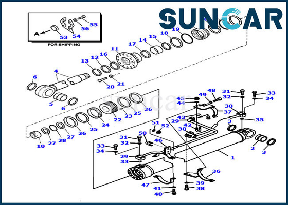 707-99-59650 selo Kit Hydraulic Cylinder For PC220LL-8 PC290LL-11 KOMATSU do reparo do crescimento do carregador do log