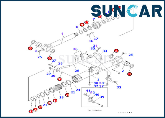707-99-59120 KOMATSU para o selo Kit Komatsu do cilindro da cubeta de PC240LC-8K PC240NLC-8K