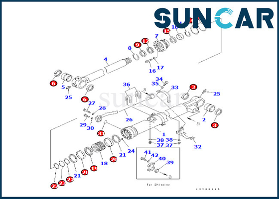 Reparo Kit Komatsu Fits do cilindro da cubeta 707-99-47890 707-99-47890 para PC240LC-8K PC240NLC-8K