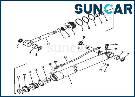 Máquina escavadora Repair Kits de KOMATSU do cilindro hidráulico de Kit For 20S-63-66101 do selo do braço de PC30-1 PC30-3
