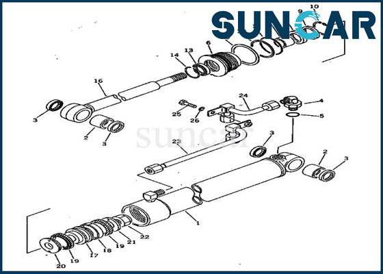 Assy do cilindro de Kit Service Kit Fits 20S-63-86102 20S6386102 PC20-3 PC30-1 KOMATSU do selo do balanço