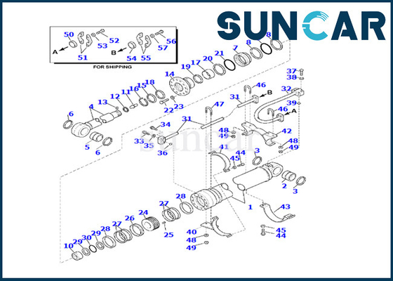 Jogo 707-99-76160 do selo do reparo do cilindro do braço de KOMATSU 7079976160 para PC220LL-8 PC240LL-10 PC290LL-11