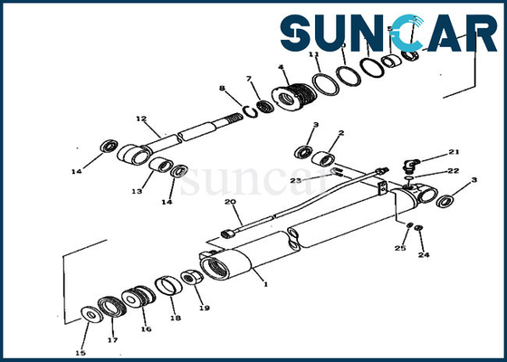 Jogo do serviço da substituição do cilindro hidráulico de Kit For 20S-63-66300 KOMATSU do selo do braço de PC30-5 PW30-1