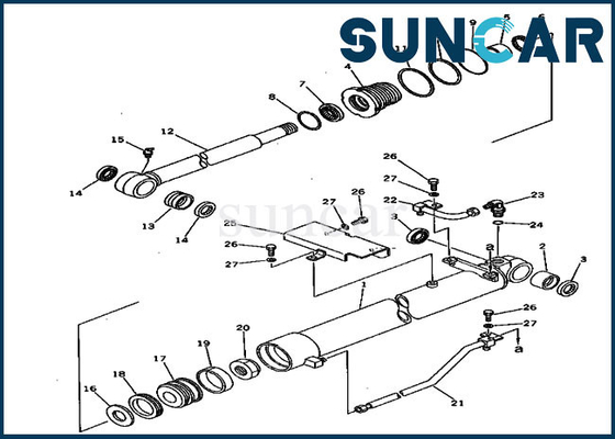 equipamento pesado de Kit Fits Komatsu Models PC30-5 PW30-1 do selo do cilindro da cubeta da substituição 20S-63-76102