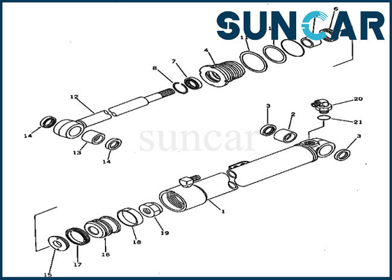 peças de selagem hidráulicas de Kit For PC20-5 PC30-5 KOMATSU do reparo do selo do cilindro do balanço de 20S-63-86300 20S6386300