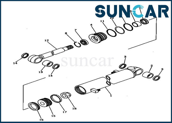 Máquina escavadora Replacement Seal Kits de Kit For 20S-63-02030 PC30-6 KOMATSU do serviço do cilindro do braço