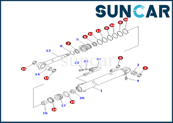 707-98-24890 7079824890 KOMATSU para o jogo de reparação do selo do cilindro do crescimento de PC25R-8 PC27MR-1 PC27MRX-1