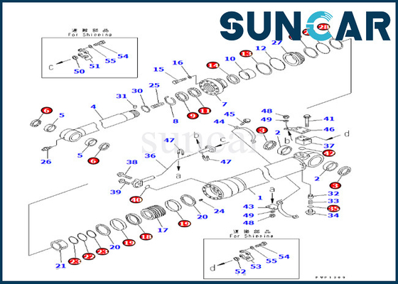Jogo 7079959620 707-99-59620 do selo do cilindro do braço de KOMATSU para PC270-7 PC270LC-7L PC270LL-7L