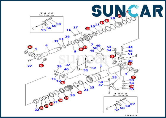 Jogo 707-99-59740 7079959740 da selagem do cilindro do braço de KOMATSU para PC290-8K PC270-8 PC270LC-8