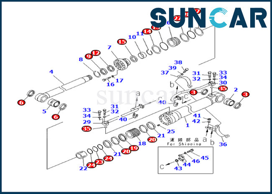 Jogo 707-99-59320 7079959320 da substituição do cilindro do crescimento para PC270-8 PC270LC-8 PC308USLC-3E0