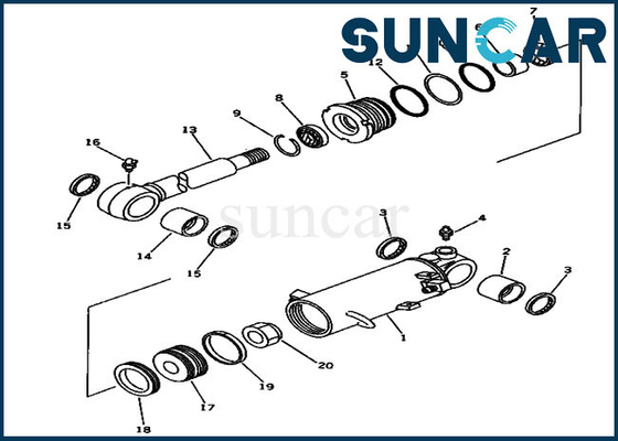 Máquina escavadora Komatsu de Kit Hydraulic Cylinder PC20-6 PC30-6 do selo de Kit Fits 20S-63-02062 20S6302062 do serviço da lâmina