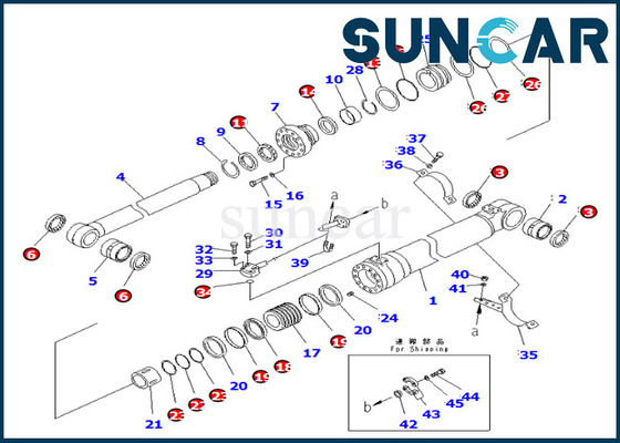 reparo Kit Fits PC290-8K PC270-8 PC270LC-8 do cilindro do crescimento de 7079959330 707-99-59330 KOMATSU