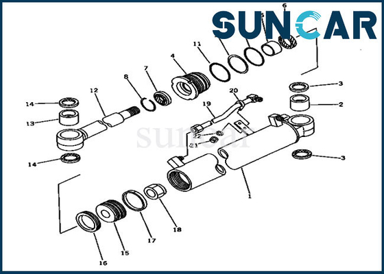 Cilindro Assy Repair Kit Parts do balanço de Kit For 20S-63-02050 20S6302050 PC20-6 PC30-6 do selo de KOMATSU