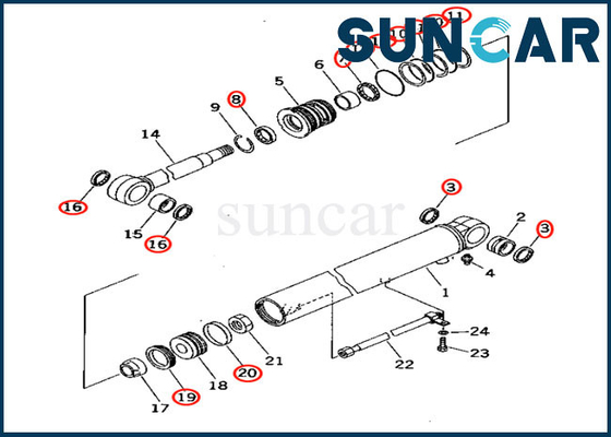 707-98-24920 selo Kit Service Kit Made do cilindro do crescimento para o modelo Excavator de KOMATSU PC30-7 PC30R-7