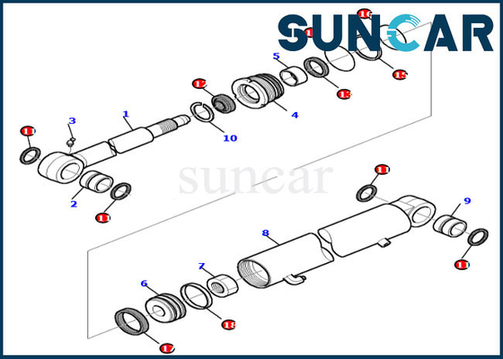 Jogo de reparação do selo do cilindro hidráulico de Arm Sealing Kit 878000413 PC30-7 PC35R-8 KOMATSU da máquina escavadora