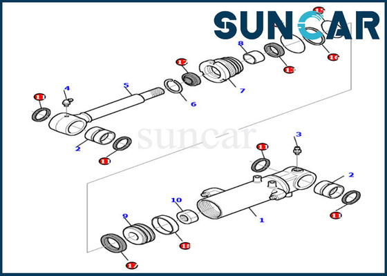 878000205 serviço Kit Parts de Kit For PC30-7 PC35R-8 KOMATSU do selo do reparo do cilindro de lâmina