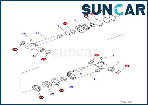 Jogo 707-98-22180 da selagem do cilindro de lâmina de KOMATSU 7079822180 ajustes F4EC-1 F5EC-1 F6EC-1