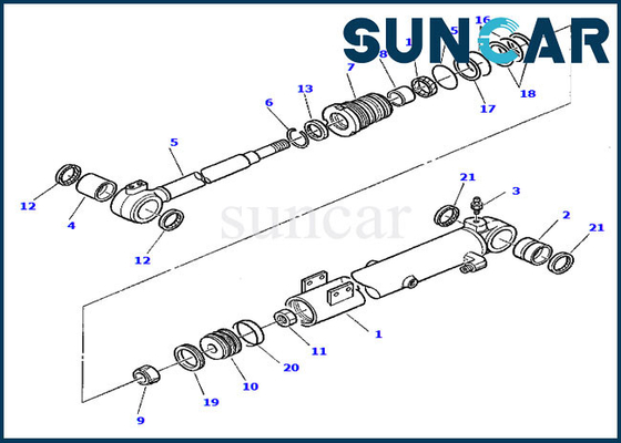 878000412 máquina escavadora Sealing Kit de Kit Wear Resistance Replacement PC30-7 KOMATSU do selo do cilindro do crescimento