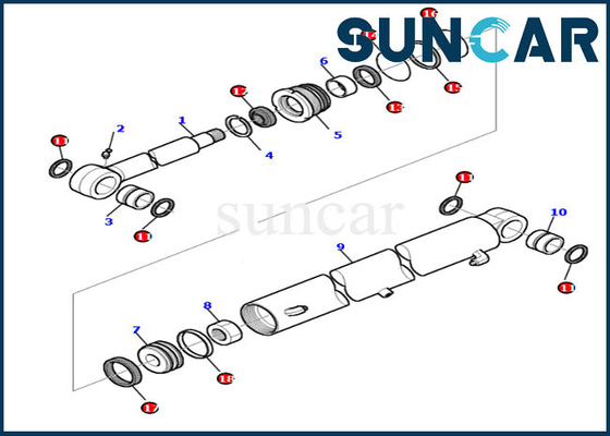 Modelos do equipamento de Bucket Seal Kit For Komatsu PC30-7 da máquina escavadora do jogo de reparação 878000414 do cilindro