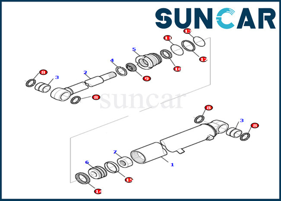 Jogo alto-quaility do serviço do cilindro do braço de Kit For PC27R-8 KOMATSU 878000522 do selo do reparo do cilindro do braço