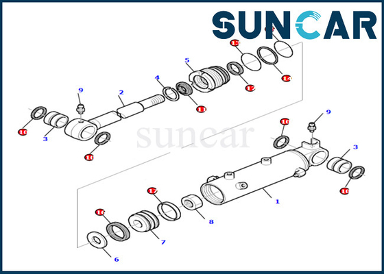 Selo resistente de alta qualidade Kit Fits PC27R-8 KOMATSU 878000524 do cilindro de lâmina do desgaste e do óleo