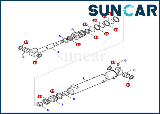 Substituição Kit Fits PC27R-8 do cilindro do crescimento do jogo 878000665 do selo do cilindro do crescimento de KOMATSU