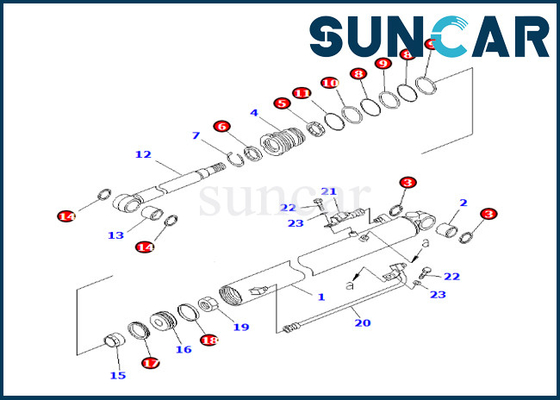 KOMATSU 707-98-24170 reparo Kit Fits BR200T-1 BR200T-1 BR200T-1A do selo do cilindro de 7079824170 crescimentos