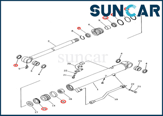 707-98-12400 cilindro da cubeta de 7079812400 KOMATSU que sela Kit For PC28UD-2 PC28UG-2 PC28UU-2