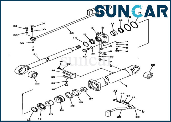 Máquina escavadora Replacement Seal Kit do jogo PC300-1 PC300LC-1 do selo do cilindro do crescimento de KOMATSU 207-63-56200