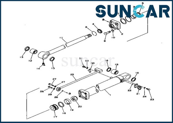 207-63-76100 jogo do serviço do cilindro de Kit For Models PC300-1 PC300LC-1 2076376100 KOMATSU do selo do reparo da cubeta