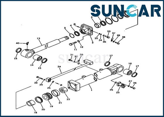 Cubeta que sela o jogo PC300-2 PC300LC-2 KOMATSU do selo de Kit Hydraulic Cylinder Fits 207-63-76500