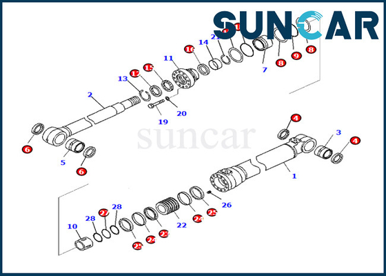 Reparo Kit Komatsu do selo do cilindro do crescimento 7079959090 707-99-59090 ajustes PC290LC-10 PC290NLC-10