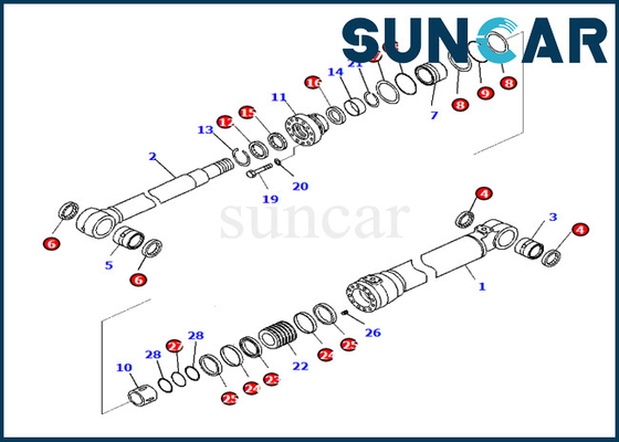 Jogo 721-98-00390 da substituição do cilindro do crescimento 7219800390 ajustes PC290LC-10 PC290NLC-10 de KOMATSU