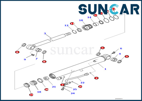 KOMATSU 707-98-14370 7079814370 jogo do selo do cilindro da cubeta de Kit For PC35MR-3 PC30MR-3 do serviço do cilindro da cubeta