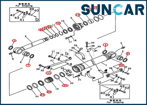 207-63-02130 modelos de KOMATSU PC300-5 PC310LC-5 da versão de Kit Seal Kit For Overseas do reparo do cilindro da cubeta