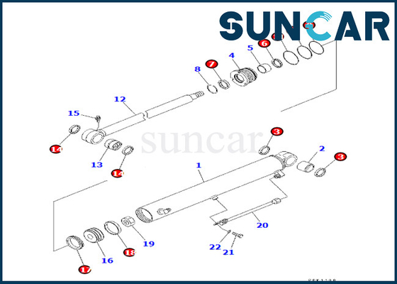 Selo Kit For CD30R-1 PC30R-8 PC35R-8 do cilindro da descarga 707-98-24900 do jogo 7079824900 do selo do balanço do crescimento