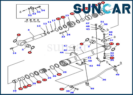 Jogo do selo da substituição de Kit For PC300-7 KOMATSU do serviço do cilindro do braço de Parts 707-99-67095 da máquina escavadora