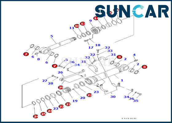 substituição Kit Komatsu For PC350LC/NLC-8K PC450LC-8K do cilindro da cubeta 7079958450 707-99-58450