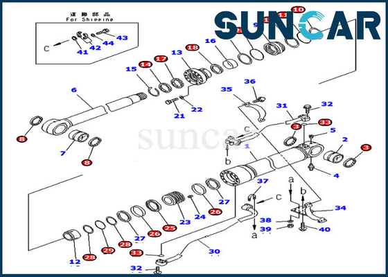707-99-58080 equipamento ultramarino de KOMATSU da versão de Kit Fits PC300LC-7 PC300-8 do reparo do selo do cilindro