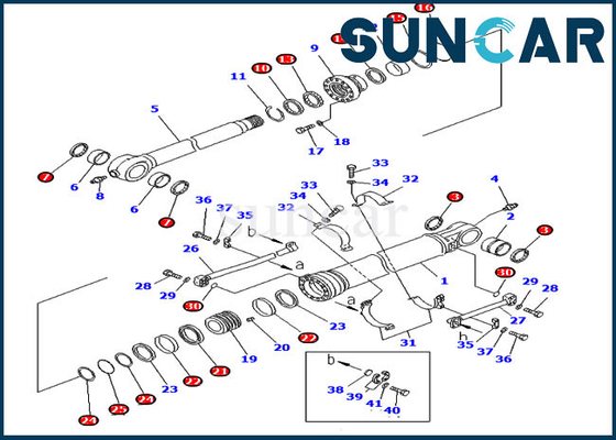 707-99-58095 7079958095 peças de serviço pesadas do equipamento de Kit For Komatsu PC300-7 do selo do cilindro da cubeta