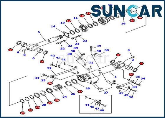 Reparo ultramarino Kit Hydraulic Cylinder Komatsu do selo da cubeta PC300-7 da máquina escavadora 707-99-59370 da versão