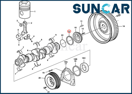 High-quality Wear-resistant Crankshaft Oil Seal VOE20441481 SUNCARVO.L.VO For EC700B DEUTZ D16C D16E D13