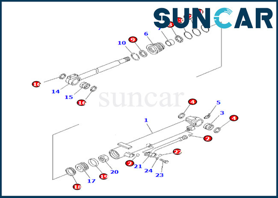 Jogo 707-98-13220 da selagem do cilindro do ângulo de lâmina 7079813220 ajustes PC35MR-3 PC35MR-2 de KOMATSU