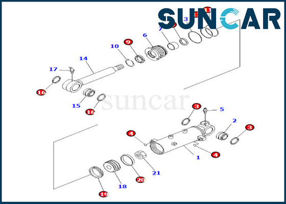 707-98-24770 serviço Kit Komatsu For PC35MR-3 PC35MR-2 do cilindro do elevador de 7079824770 lâminas