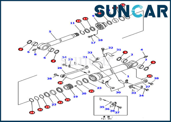 707-99-59610 serviço Kit Seal Kits 7079959610 do cilindro para o modelo Parts de PC300LC-7 PC350LC-7 KOMATSU