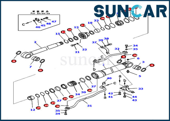 707-99-59271 o crescimento que sela Kit Repair Cylinder Seal Kit cabe para o equipamento pesado de KOMATSU PC300-8