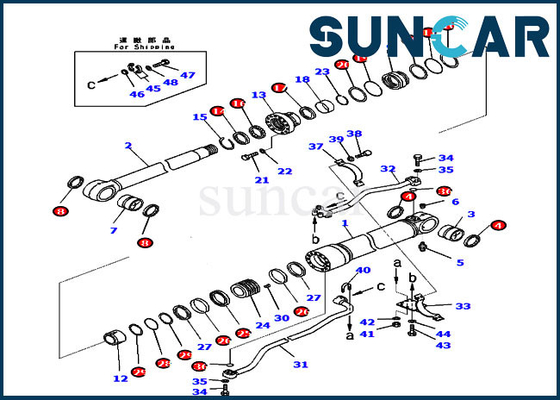 707-99-59270 máquina escavadora Seal Repair Kit de Kit Model PC300-8 KOMATSU do serviço do cilindro do crescimento